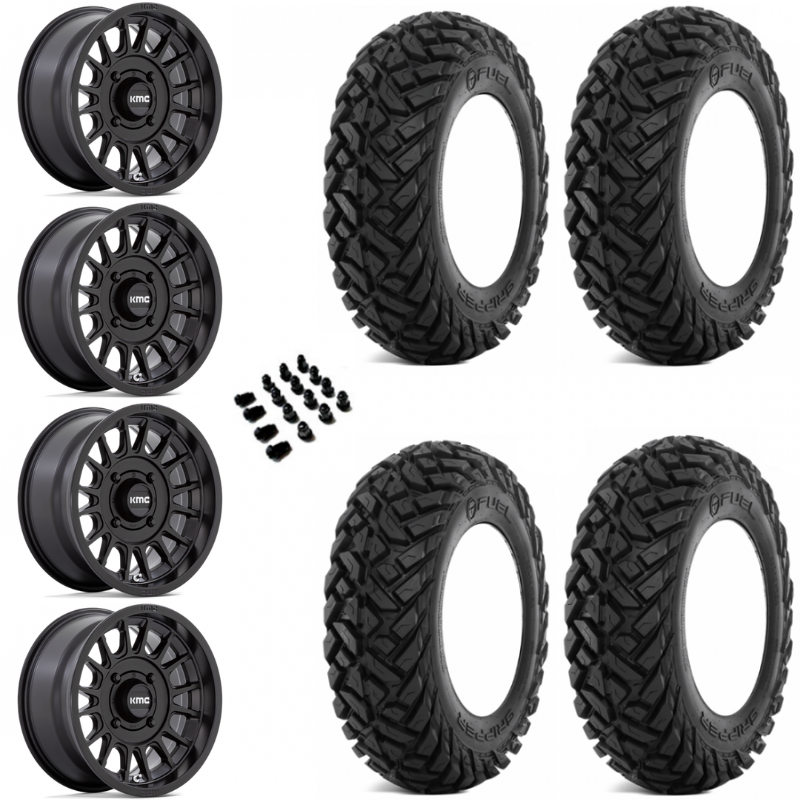 15" KMC KS138 Impact Black & 30" EFX Gripper UTV Wheel and Tire Package