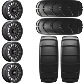 15" KMC KS138 Impact Black & 33" EFX Sandslinger Sport Wheel and Paddle Tire Package