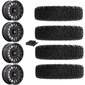 15" KMC KS138 Impact Black & 35" EFX MotoVator R/T Wheel and Tire Package