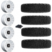 15" KMC KS138 Impact Machined & 35" EFX MotoVator R/T Wheel and Tire Package