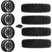 15" MSA M45 Portal Black Milled & 35" EFX MotoVator R/T Wheel and Tire Package
