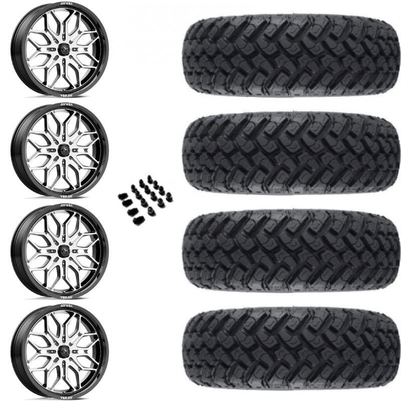 20" MSA M47 Sniper Machined & 34" EFX MotoHammer Wheel and Tire Package