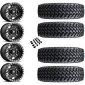 15" Fuel Anza D557 Black & 30" Nitto Trail Grappler SxS Wheel and Tire Package