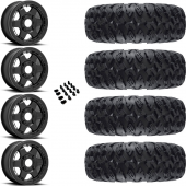 15" Fuel Block D922 Beadlock Black & 28" EFX MotoClaw Wheel and Tire Package