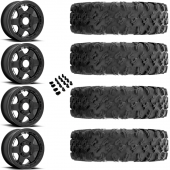 15" Fuel Block D922 Beadlock Black & 32" EFX MotoRavage Wheel and Tire Package