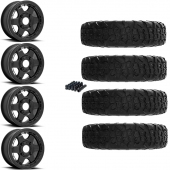 15" Fuel Block D922 Beadlock Black & 32" EFX MotoVator R/T Wheel and Tire Package