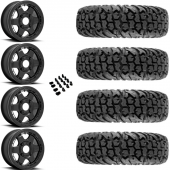 15" Fuel Block D922 Beadlock Black & 32" EFX MotoVator Wheel and Tire Package