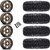 15" Fuel Block D924 Beadlock Bronze & 28" EFX MotoClaw Wheel and Tire Package