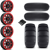 15" Fuel Hardline Beadlock D911 Red & 31" EFX SandSlinger Wheel and Paddle Tire Package