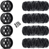 15" Fuel Podium D618 Black & 28" EFX MotoMTC Wheel and Tire Package