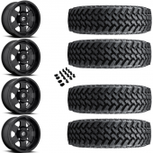 15" Fuel Podium D618 Black & 30" Nitto Trail Grappler SxS Wheel and Tire Package