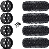 15" Fuel Podium D618 Black & 31" EFX MotoClaw Wheel and Tire Package