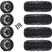 15" Fuel Tech D916 Beadlock Black & 28" EFX MotoClaw Wheel and Tire Package