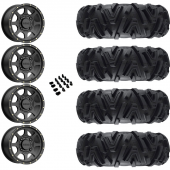 15" KMC KS134 Addict 2 Black & 28" EFX MotoMTC Wheel and Tire Package
