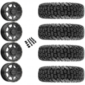 15" KMC KS134 Addict 2 Black & 30" EFX MotoVator Wheel and Tire Package