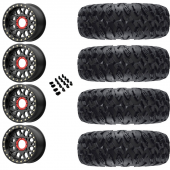 15" KMC KS235 Grenade Beadlock Black & 28" EFX MotoClaw Wheel and Tire Package