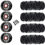 15" KMC KS235 Grenade Beadlock Black & 28" EFX MotoMTC Wheel and Tire Package
