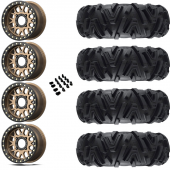 15" KMC KS235 Grenade Beadlock Bronze & 28" EFX MotoMTC Wheel and Tire Package