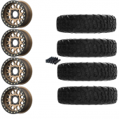 15" KMC KS235 Grenade Beadlock Bronze & 32" EFX MotoVator R/T Wheel and Tire Package