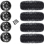15" KMC KS135 Grenade Black & 28" EFX MotoClaw Wheel and Tire Package