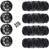 15" KMC KS135 Grenade Black & 28" EFX MotoMTC Wheel and Tire Package