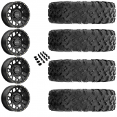 15" KMC KS135 Grenade Black & 30" EFX MotoRavage Wheel and Tire Package