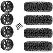 15" KMC KS135 Grenade Black & 30" EFX MotoVator Wheel and Tire Package