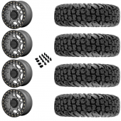 15" KMC KS240 Recon Beadlock Gun Metal & 32" EFX MotoVator Wheel and Tire Package