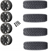 15" KMC KS250 Cage Beadlock Black & 32" Fuel Gripper T/R/K Wheel and Tire Package