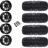 15" MSA M40 Rogue Black Titanium & 28" EFX MotoClaw Wheel and Tire Package