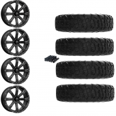 15" MSA M42 Bounty  Black Milled & 32" EFX MotoVator R/T Wheel and Tire Package