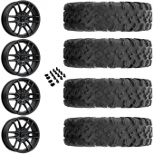 15" MSA M43 Fang Black Titanium & 32" EFX MotoRavage Wheel and Tire Package