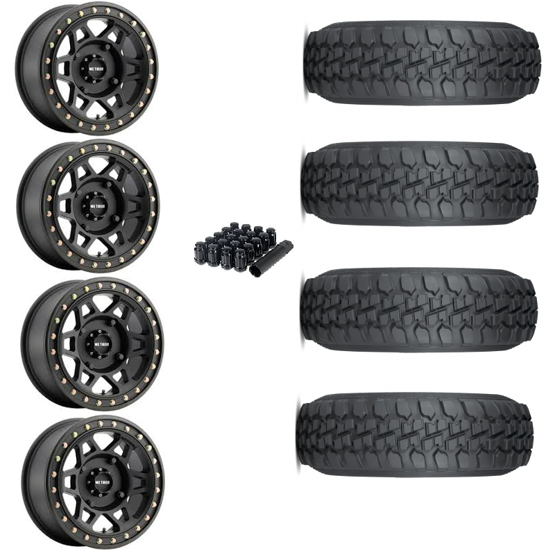 15" Method MR405 Beadlock Black & 32" Tensor DS Wheel and Tire Package