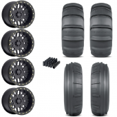 15" Method MR406 Beadlock Black & 32" GMZ Sand Stripper TT Wheel and Paddle Tire Package