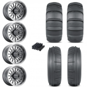 15" Method MR411 Titanium & 30" GMZ Sand Stripper TT Wheel and Paddle Tire Package