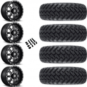 16" Fuel Maverick D538 Black Milled & 32" EFX MotoHammer Wheel and Tire Package