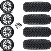 16" Fuel Triton D581 Black Milled & 32" EFX MotoHammer Wheel and Tire Package