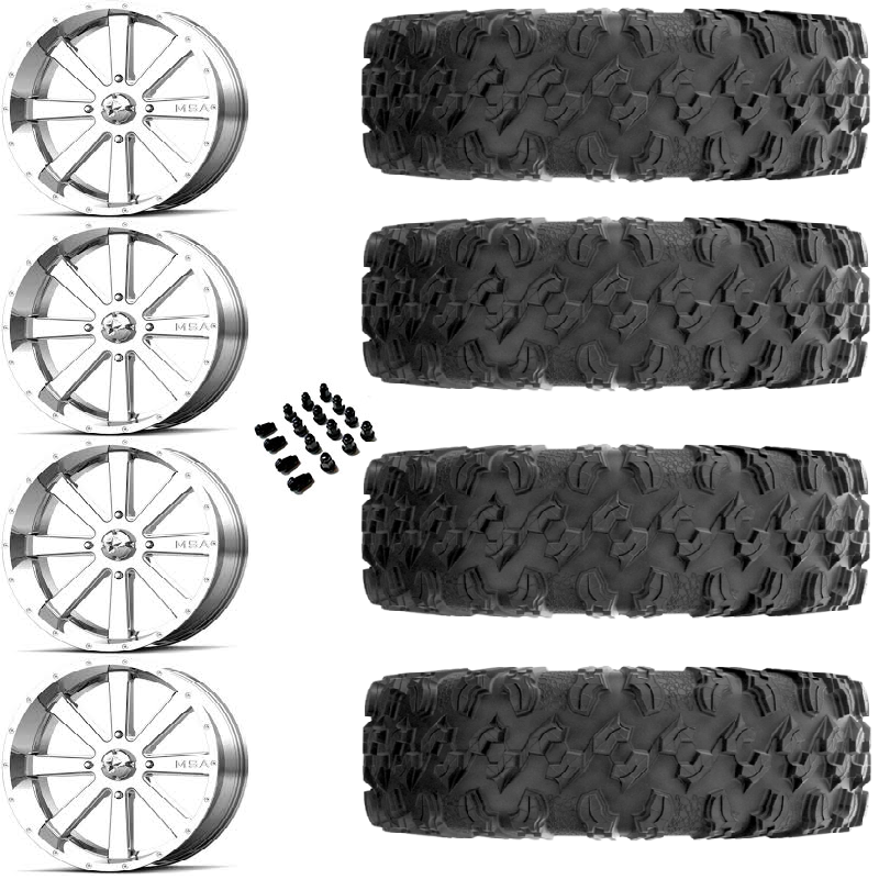 18" MSA M34 Flash Chrome & 32" EFX MotoRavage Wheel and Tire Package