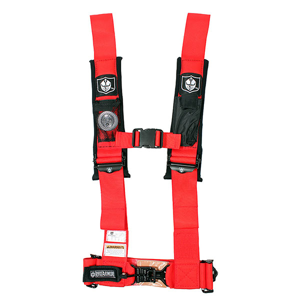 Pro Armor 4Point 3" Harness w/ Sewn in Pads Red