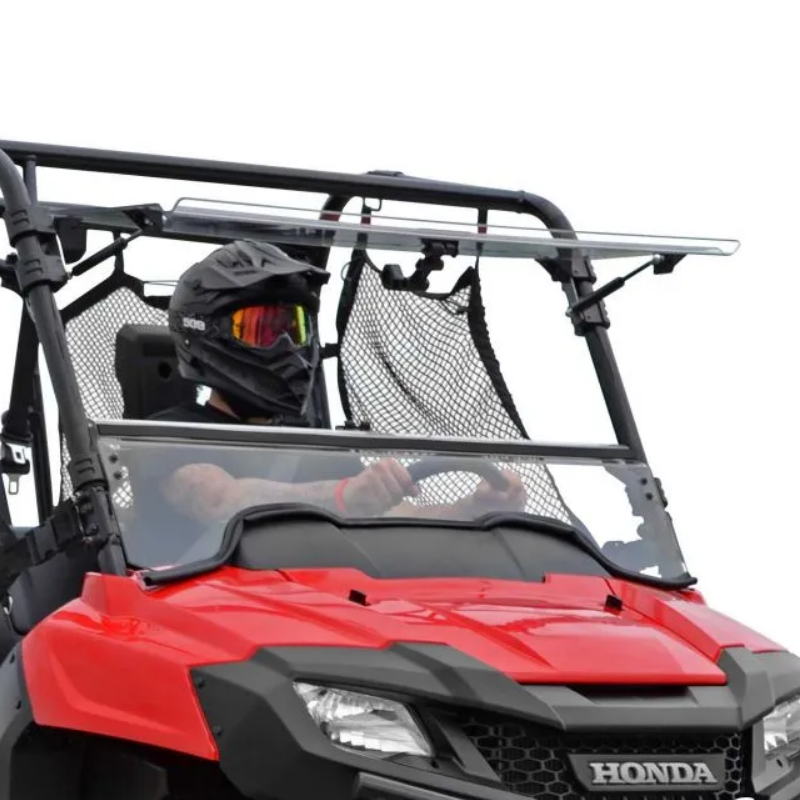 SuperATV Honda Pioneer 700 Scratch Resistant Flip Up Windshield Side