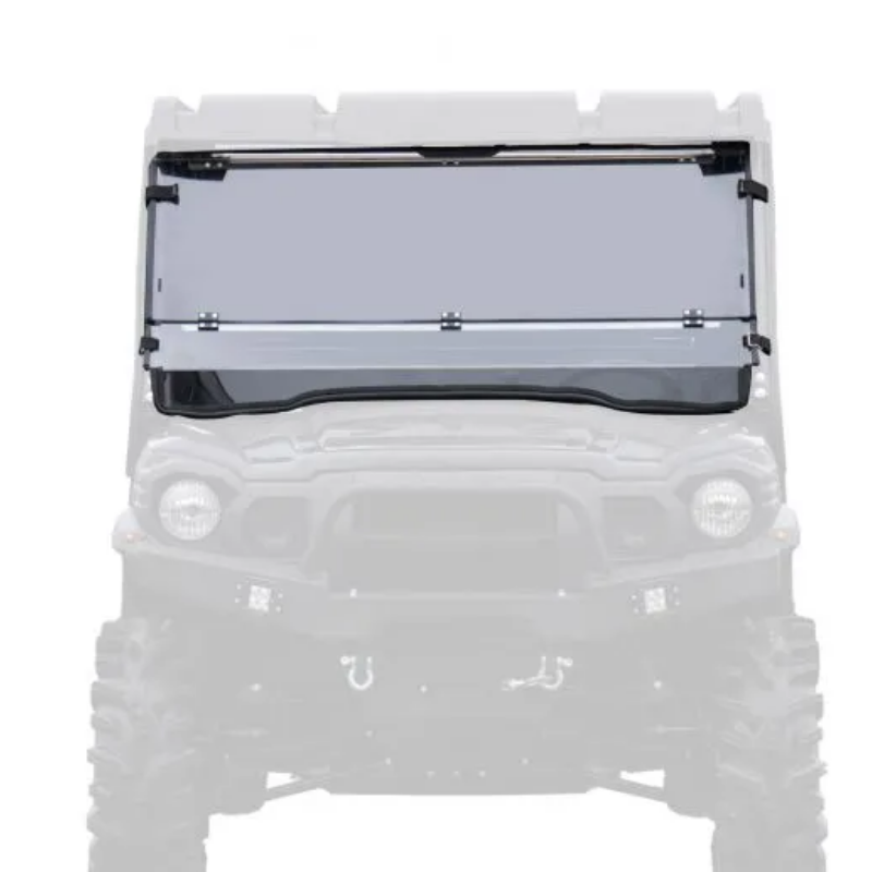 SuperATV Kawasaki Mule Pro Scratch Resistant Flip Down Windshield