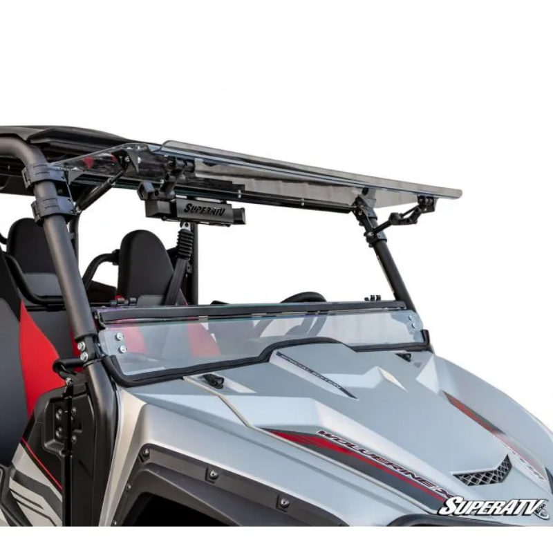SuperATV Yamaha Wolverine X4 Scratch Resistant Flip Up Windshield